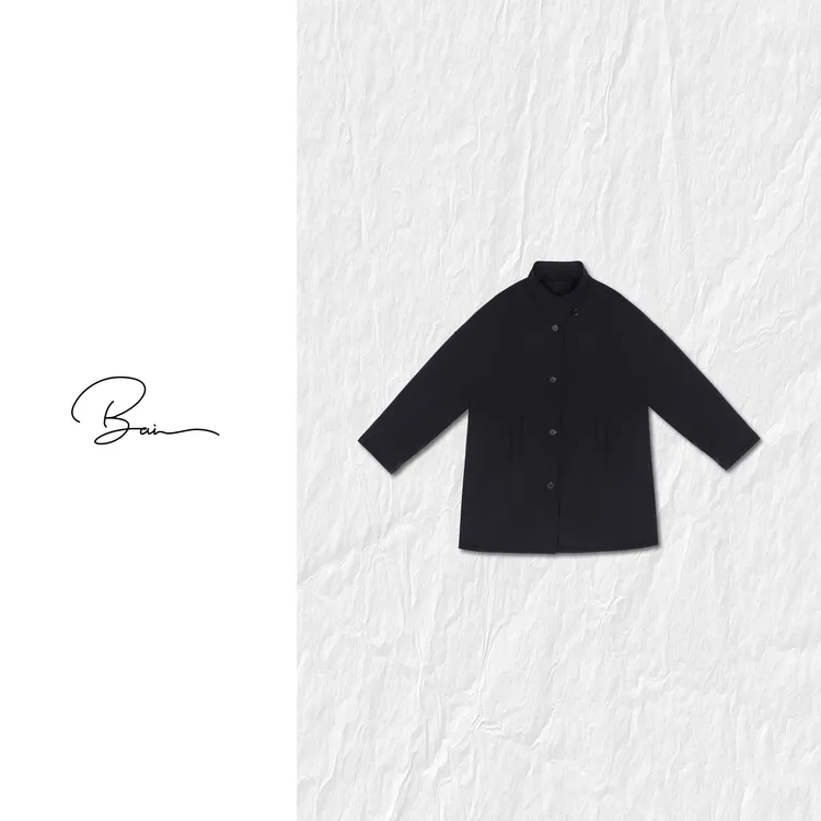 TXB “简黑”宽松简约发热羊毛棉轻薄舒适中长款棉服外套XB-7833