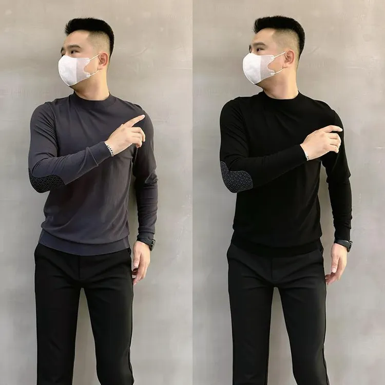 轻奢风针织衫男士春秋季新品时尚舒适打底衫休闲百搭帅气修身毛衣