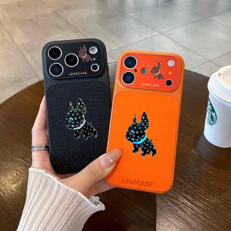 法斗犬秒变苹果17promax手机壳iPhone16大视窗15磨砂14闪粉13适用