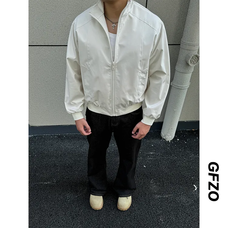 2025秋季新款三防立领夹克衫男美式休闲复古运动外套棒球服