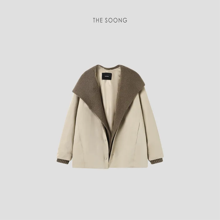 THESOONG|"灰调时刻"90白鹅绒可拆卸连帽松弛保暖羽绒服女YRF7820