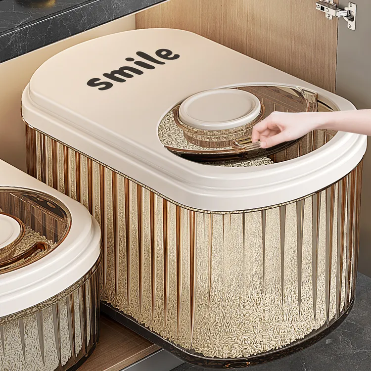 百年正和防虫防潮密封米桶厨房透明退盖大容量面粉窄缝米桶储米箱