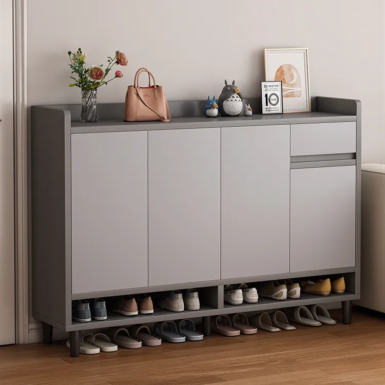 鞋柜家用门口2025年新款鞋柜家用门口靠墙一体柜带门大容量储物柜