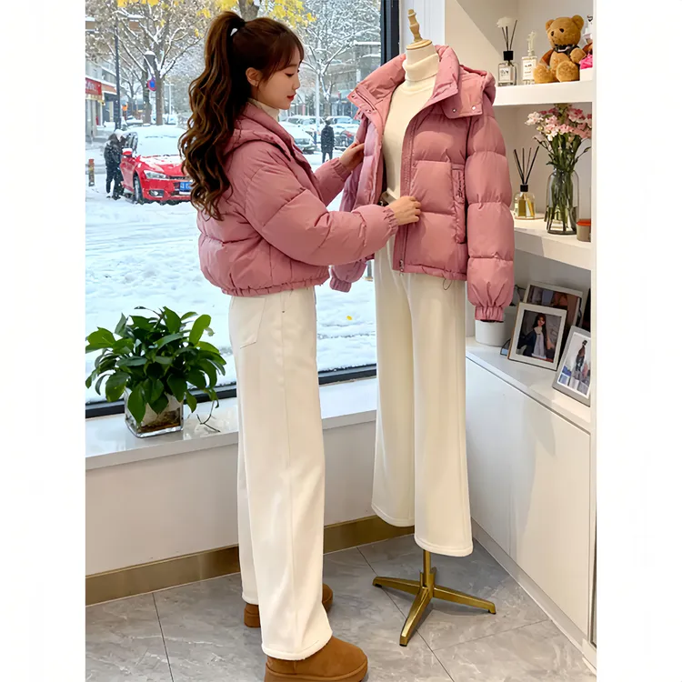 兹伊翰【暖雪轻拥】2026冬季新款连帽加厚保暖棉服女士爆款时尚棉衣