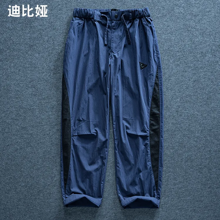迪比娅夏季美式薄款休闲裤子男棉质凉感宽松男士阔腿直筒裤速干Y