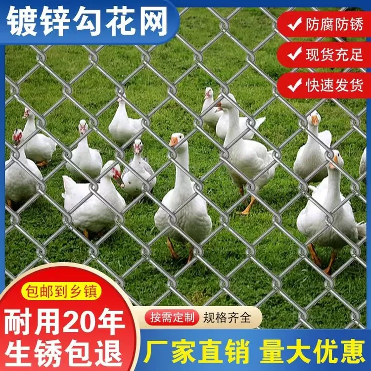 勾花镀锌铁丝网拼接网护栏网围栏养殖网家用养鸡网防护养狗钢丝网