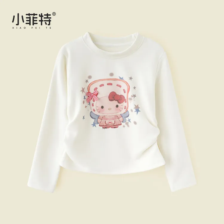 小菲特女童冬装加绒打底衫中大童保暖上衣儿童休闲长T恤YNYD56958