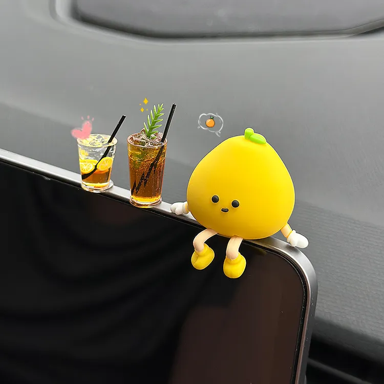汽车中控台摆件新款车载柚子小人创意车内治愈有趣装饰品送礼
