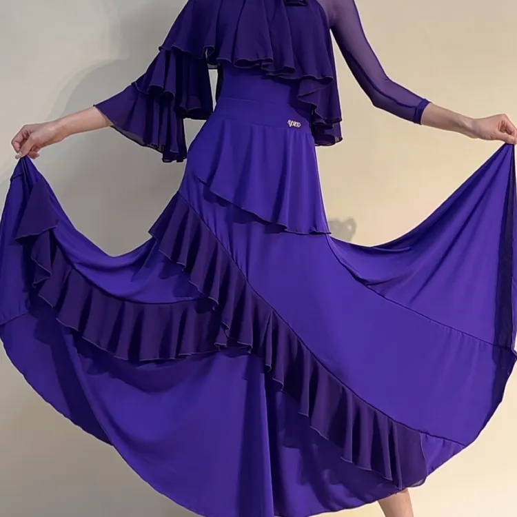 YRSS舞服新款品宣福利【真我系列半裙】超大裙摆摩登拉丁舞半裙