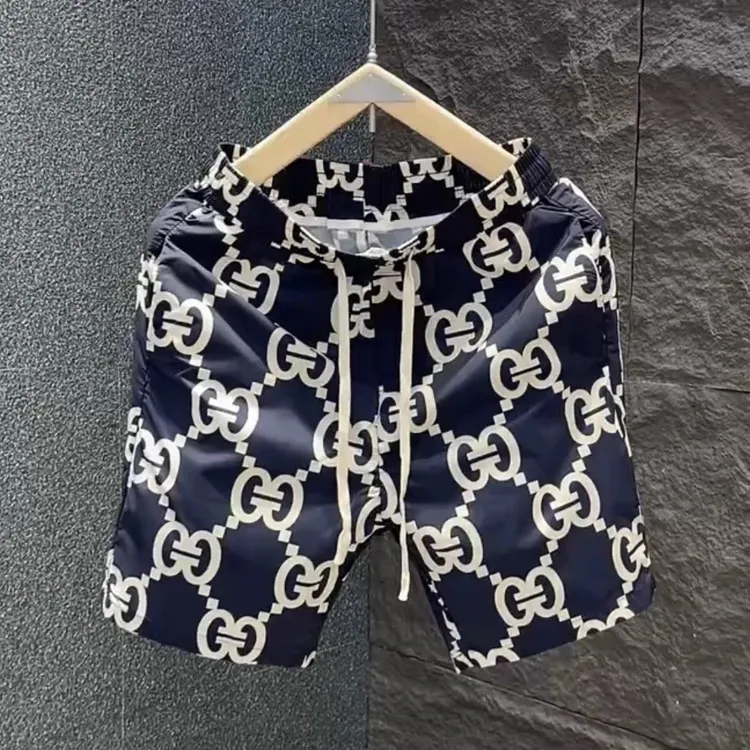 大码2-300斤夏季新款潮牌时尚印花五分裤男女外穿速干休闲沙滩裤