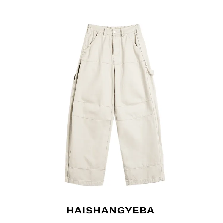 【海上叶爸】新款2025秋冬百搭棉后松紧腰宽松休闲厚款牛仔裤