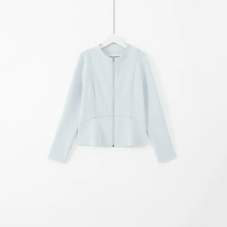 几里与麻 显瘦修身百搭拉链外套 衣长60 胸围94 2103046