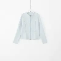 几里与麻 显瘦修身百搭拉链加绒短外套 衣长60 胸围94 2103046