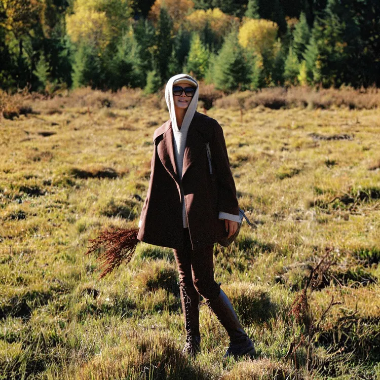 璇之恋·王璇【雪国迷人】风衣/咖啡色&苔青绿色