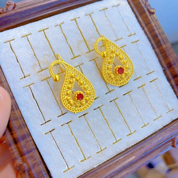 铜合金耳饰 2320耳环爆款白搭时尚金色铜合金白搭时尚