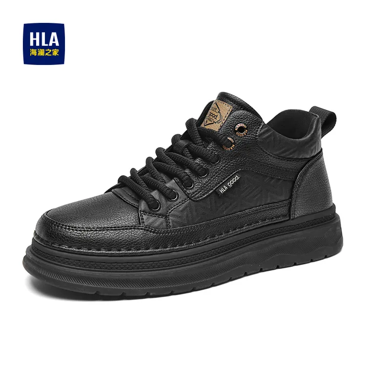 HLA/海澜之家男鞋2025秋季时尚高街中帮工装鞋户外运动百搭休闲鞋