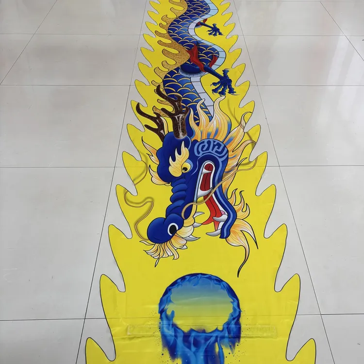 国腾新款蓝钰龙精美彩绸彩带彩带龙优质一体无拼接可水洗单独龙衣