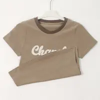 【SANSAN】拼色圆领套头字母短袖DY-2613