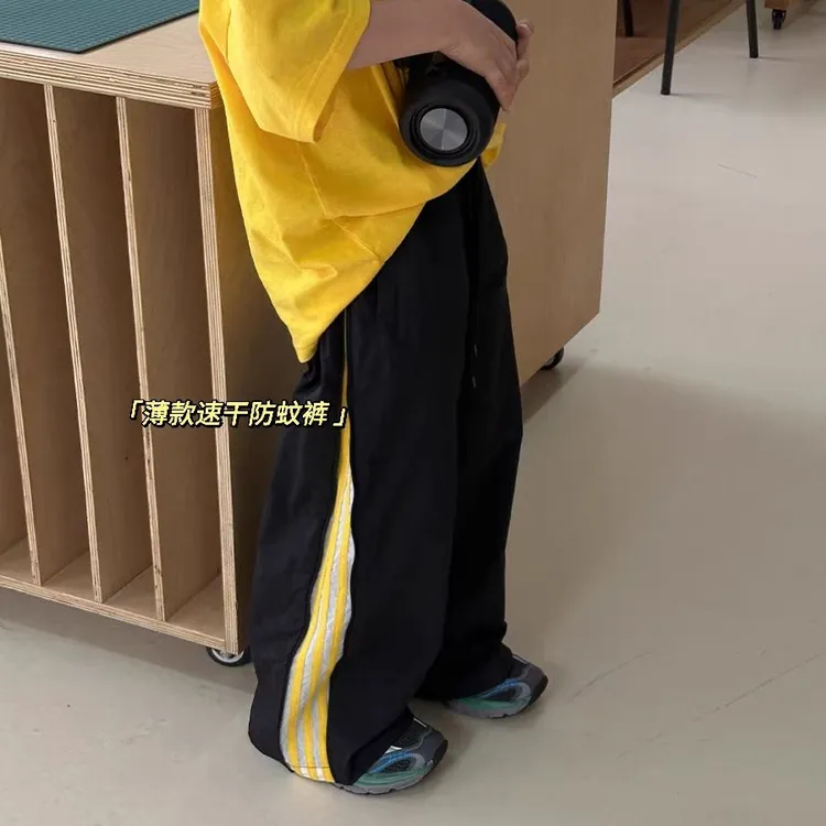 男童运动户外薄款速干阔腿裤夏季新款中大童韩版时髦宽松百搭套装