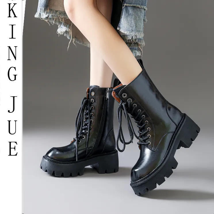 【王爵】复古真皮马丁靴 改色擦拭工艺 系带款靴子个性百搭不撞款