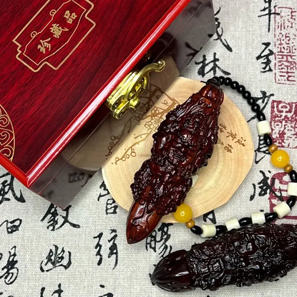 大黑天金刚降魔杵手把件檀木雕刻手把件超大号