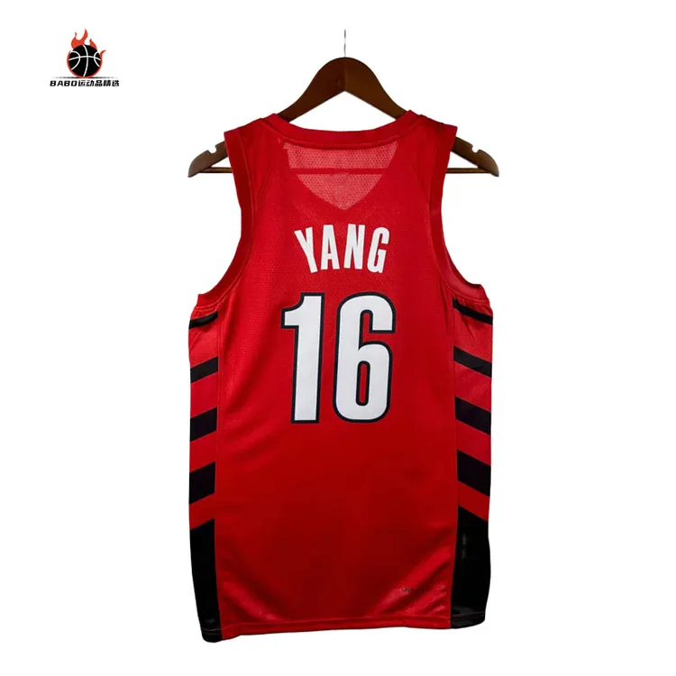 开拓者高品质热压篮球服背心杨翰森热压球衣夏季透气运动球衣上衣
