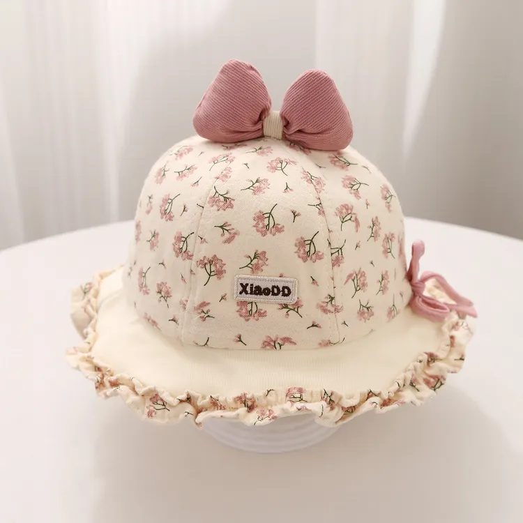 婴儿帽子春秋款宝宝洋气可爱超萌渔夫帽婴幼儿遮阳帽女童盆帽可调