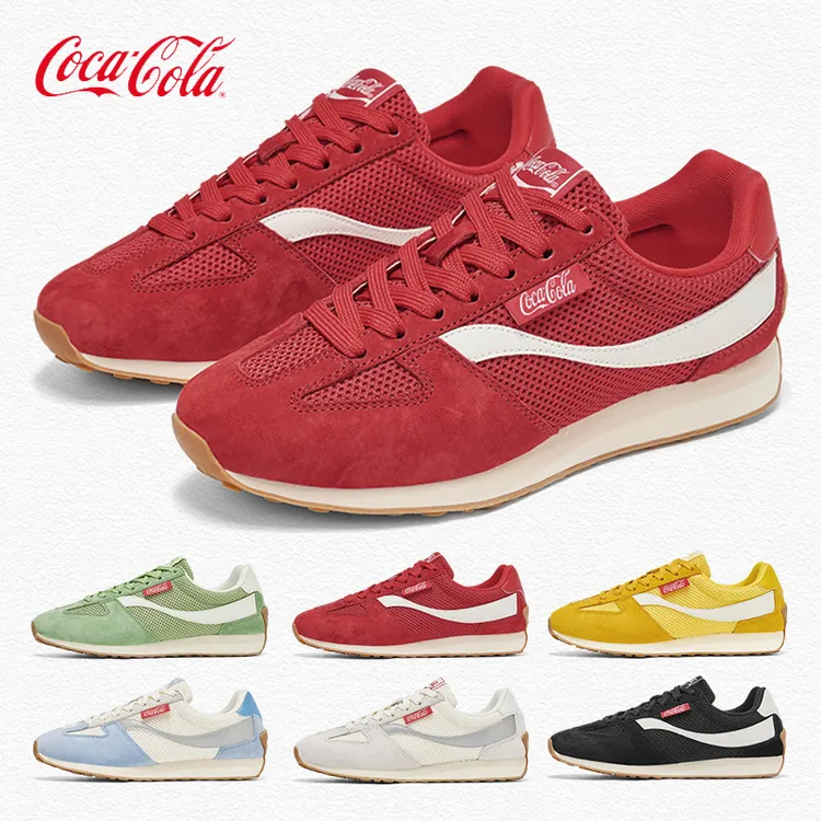 Coca-Cola 夏季新款轻便德训鞋户外运动时尚百搭休闲软底阿甘鞋子