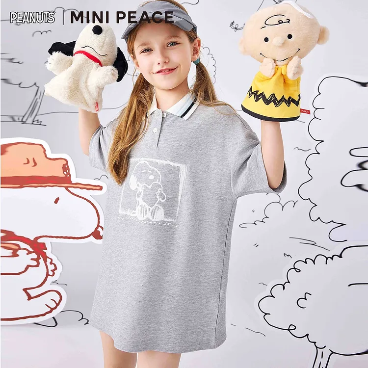 【专柜同款】MINIPEACE×史努比联名系列女童连衣裙裙子休闲POLO裙夏
