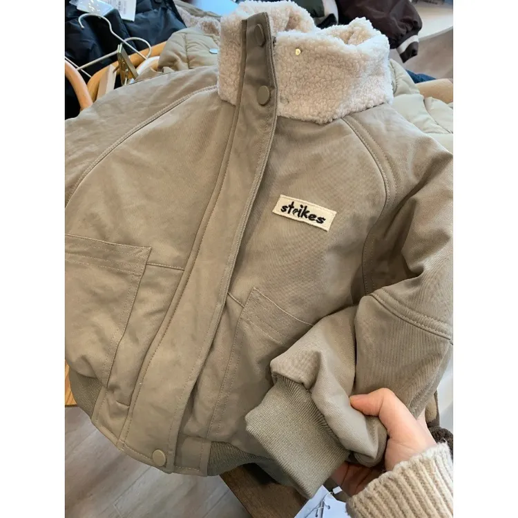 2025秋冬季新款棉衣外套儿童装加绒加厚保暖休闲短款男女童棉服