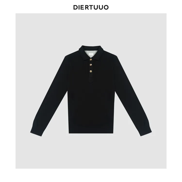 DIERTUUO迪途-男士春秋经典cleanfit时尚休闲翻领针织羊毛衫12966