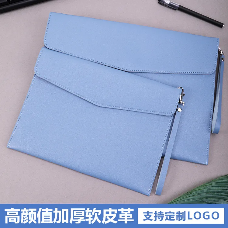 A4皮质文件袋带手提A5公文袋档案袋广告文件袋合同袋可印logo
