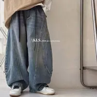 秋季新款儿童弯刀牛仔裤男童宽松休闲长裤中大童韩版休闲裤童装