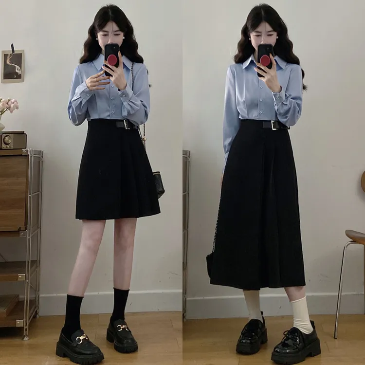 大码胖mm女装新款假两件气质收腰显瘦拼接连衣裙女