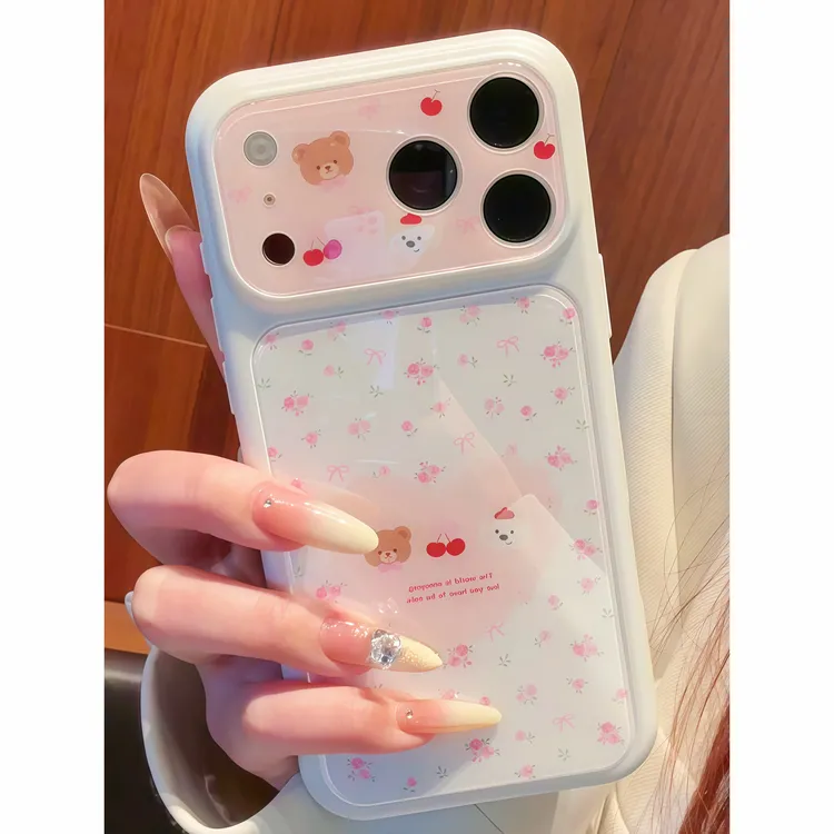 爱心小熊手机壳适用苹果16/15卡通可爱iPhone17简约韩系13/14pro