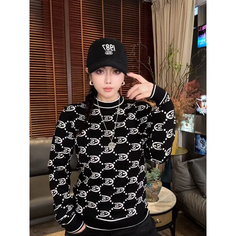 EXTREME SPACE秋冬潮品时尚秋冬轻奢高端潮流老花绵羊毛羊毛衫Y6