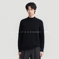 HERBEL/黑白2025秋冬长袖休闲打底衫毛衣百搭中领休闲针织衫