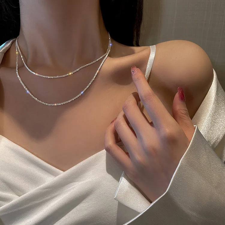 满天星项链高级感个性简约闪亮素链锁骨链颈链女