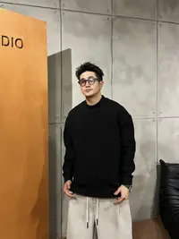 XDZZ二狗ss男士针织毛衣情侣简约冬高领休闲螺纹宽松针织衫Y7395