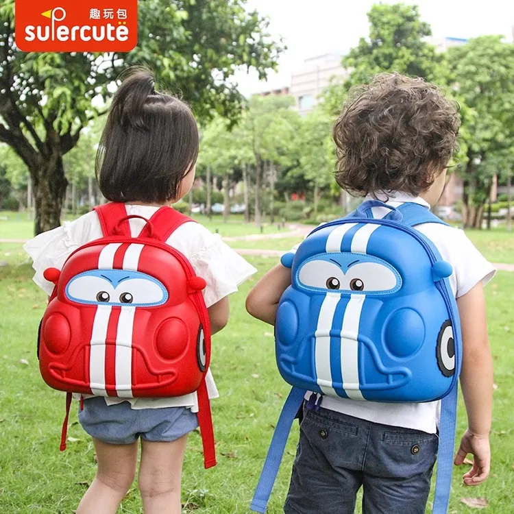 supercute双肩背包-小汽车男童女孩宝宝背包儿童3-6岁大班幼儿园
