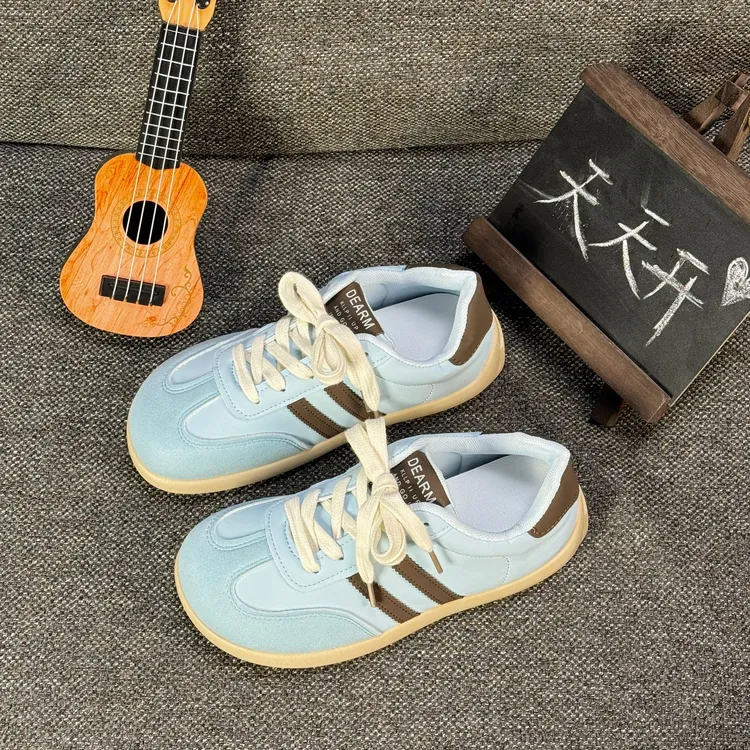 2025新款春款复古德训鞋女厚底板鞋女款百搭鞋子厚底小白鞋勃肯鞋