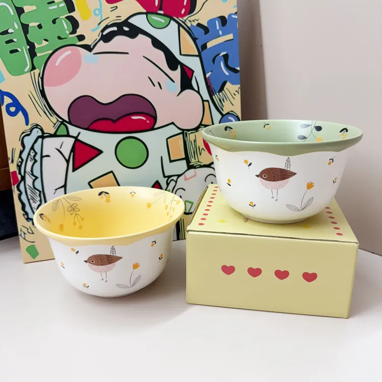 【鸟语花香】6英寸高温陶瓷色釉哑光汤碗面碗轻奢家用餐具