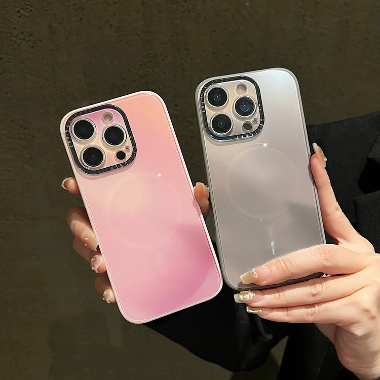 水墨渐变适用苹果16ProMax手机壳iPhone15磁吸简约14女款全包13