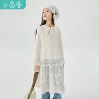 小茵曼女童蕾丝连衣裙2025秋儿童中大童时尚气质长袖裙子3843262