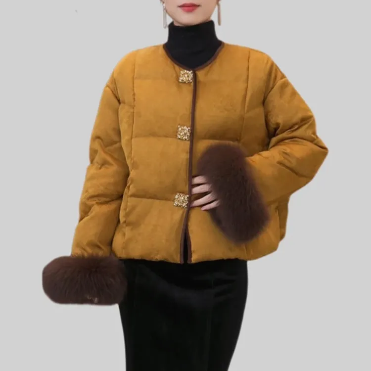 简约日常通勤保暖爆款复古氛围感上衣2026冬季新款国风短款棉服女