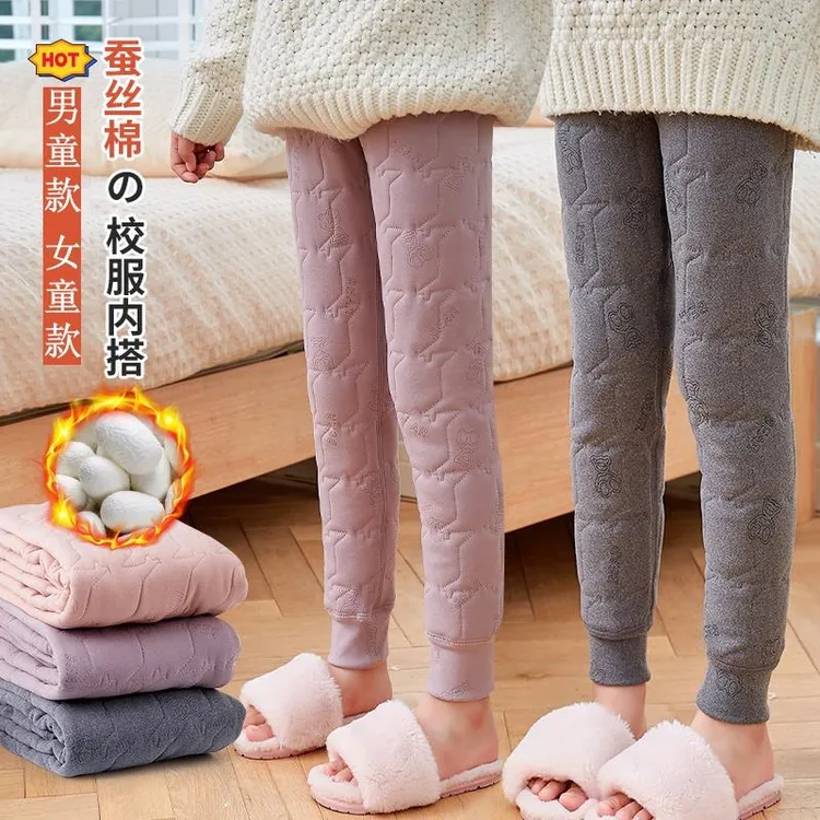 儿童校服保暖裤女童加绒内搭裤子男童棉裤内搭冬季中大童