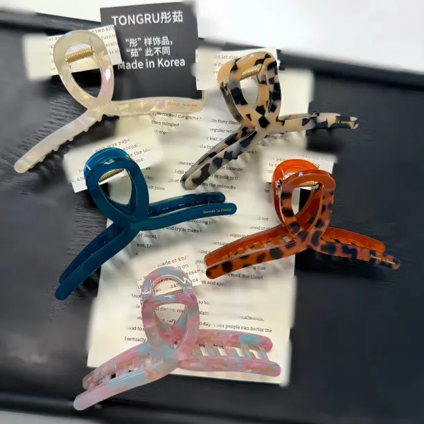 韩国新款FRANCE大号气质盘发醋酸法式抓夹简约高级感后脑勺大抓夹