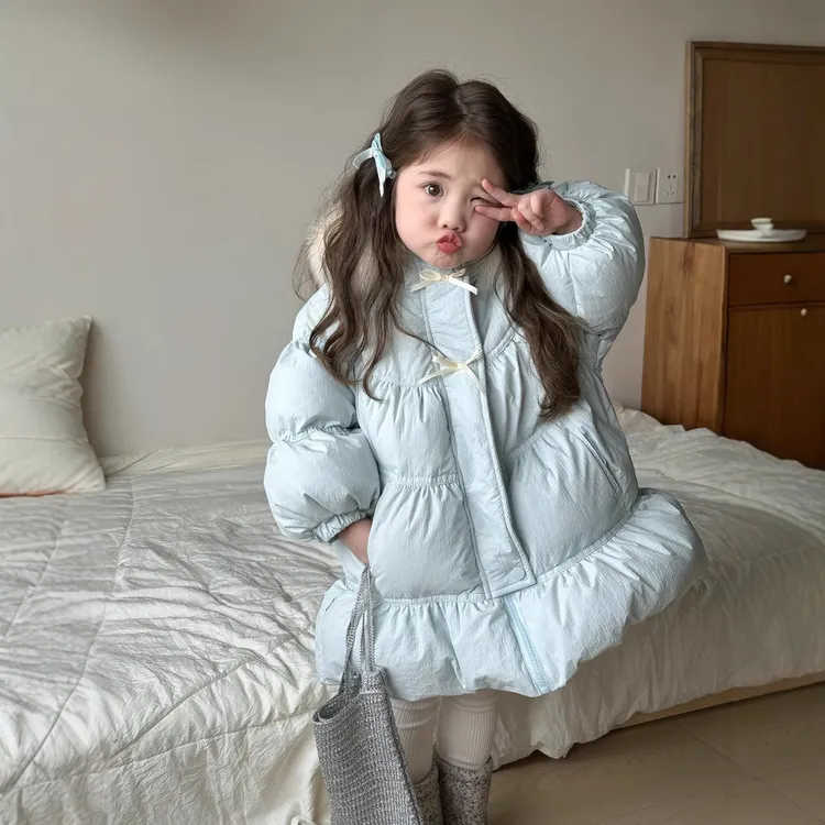 新疆包邮儿.童冬季新款加绒加厚保暖羽绒服中小童韩版甜美可爱中