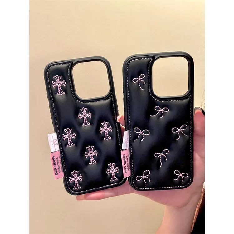 适用苹果iphone16/17promax皮纹气垫15pro韩风14小众13创意手机壳