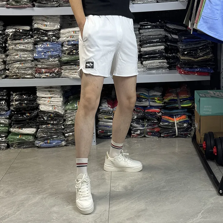 白色运动短裤男士棉质三分裤时尚潮流开衩运动裤健身跑步3分开潮